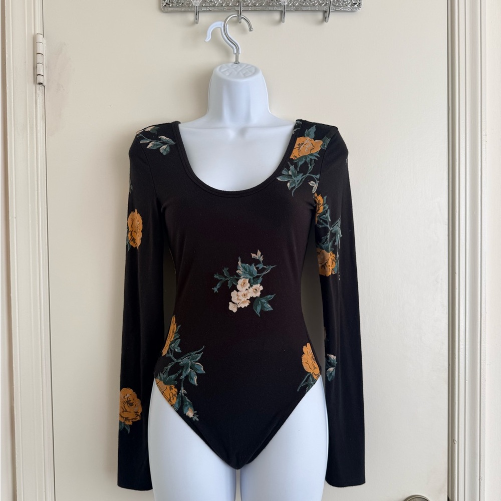 Wilfred Black and Orange Floral Bodysuit